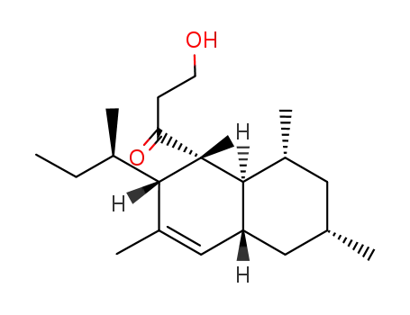Molecular Structure of 115473-44-4 (1-Propanone,3-hydroxy-1-[(1R,2S,4aR,6S,8R,8aS)-1,2,4a,5,6,7,8,8a-octahydro-1,3,6,8-tetramethyl-2-[(1R)-1-methylpropyl]-1-naphthalenyl]-)
