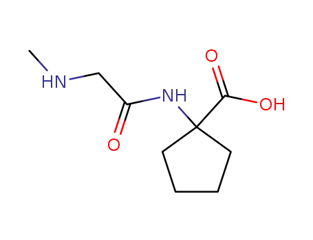 Molecular Structure of 90770-30-2 (Cyclopentanecarboxylic acid, 1-[2-(methylamino)acetamido]- (7CI))