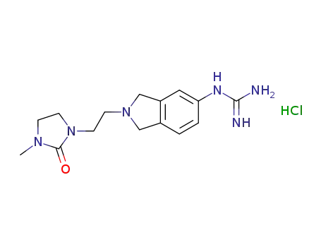 Molecular Structure of 1391602-39-3 (N-{2-[2-(3-methyl-2-oxo-imidazolidin-1-yl)-ethyl]-2,3-dihydro-1H-isoindol-5-yl}-guanidine hydrochloride)