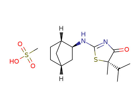 4(5H)-Thiazolone, 2-[(1S,2S,4R)-bicyclo[2.2.1]hept-2-ylamino]-5-methyl-5-(1-methylethyl)-, (5S)- (methanesulfonate)