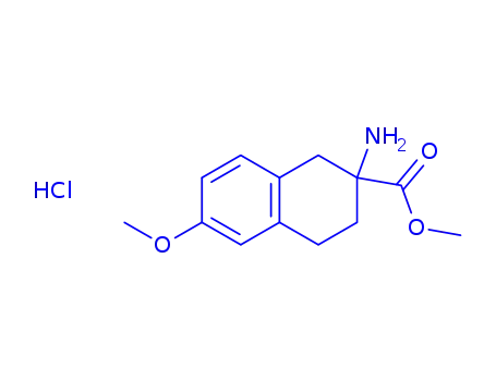 Molecular Structure of 87063-11-4 (2-AMINO-6-METHOXY-1,2,3,4-TETRAHYDRO-NAPHTHALENE-2-CARBOXYLIC ACID METHYL ESTER HYDROCHLORIDE)