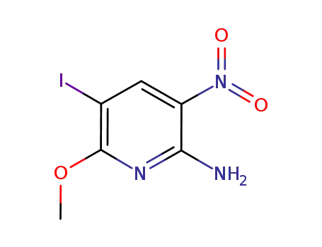 Molecular Structure of 868539-54-2 (5-Iodo-6-Methoxy-3-nitro-pyridin-2-ylaMine)