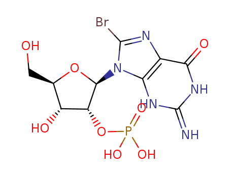 86808-62-0,8-bromoguanosine 2'-phosphate,Phosphoric acid mono-[(2R,3R,4R,5R)-2-(8-bromo-2-imino-6-oxo-1,2,3,6-tetrahydro-purin-9-yl)-4-hydroxy-5-hydroxymethyl-tetrahydro-furan-3-yl] ester;