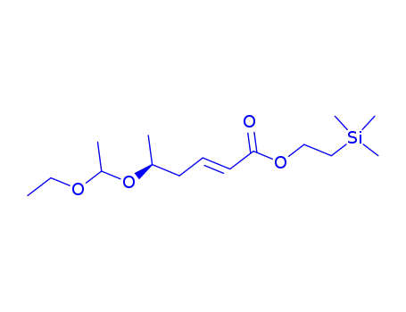 Molecular Structure of 79414-16-7 (2-Hexenoic acid, 5-(1-ethoxyethoxy)-, (2-trimethylsilyl)ethyl ester)