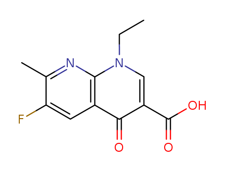 Molecular Structure of 99726-90-6 (1,8-Naphthyridine-3-carboxylic acid,
1-ethyl-6-fluoro-1,4-dihydro-7-methyl-4-oxo-)