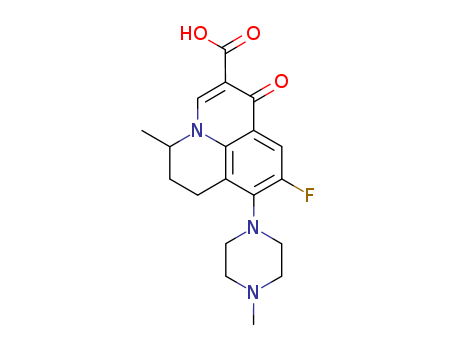 79644-90-9,Vebufloxacin,(?à)-9-Fluoro-6,7-dihydro-5-methyl-8-(4-methyl-1-piperazinyl)-1-oxo-1H,5H-benzo[ij]quinolizine-2-carboxylicacid; Benofloxacin; DM 8966; OPC 19A; OPC 7241; Vebufloxacin