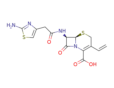 Molecular Structure of 79350-10-0 (Cefdinir Related Compound B (10 mg) ((6R,7R)-7-[2-(2-amino-4-thiazolyl)acetamido]-8-oxo-3-vinyl-5-thia-1-azabicyclo[4,2,0]oct-2-ene-2-carboxylic acid))