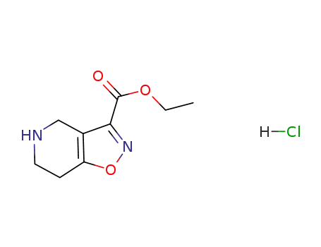 Molecular Structure of 912265-91-9 (Isoxazolo[4,5-c]pyridine-3-carboxylic acid, 4,5,6,7-tetrahydro-, ethyl ester, monohydrochloride)