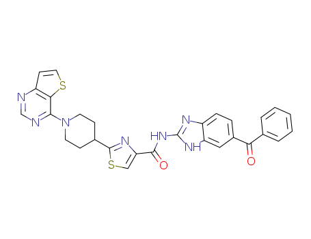 4-Thiazolecarboxamide, N-(6-benzoyl-1H-benzimidazol-2-yl)-2-(1-thieno[3,2-d]pyrimidin-4-yl-4-piperidinyl)-
