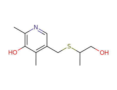 Molecular Structure of 91340-60-2 (5-{[(1-hydroxypropan-2-yl)sulfanyl]methyl}-2,4-dimethylpyridin-3-ol)