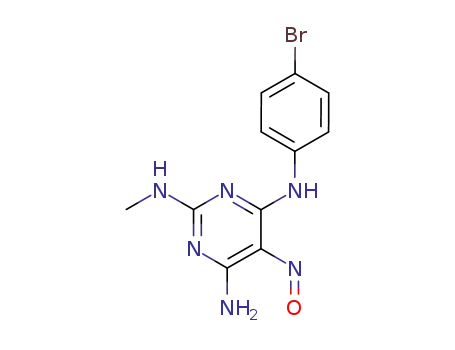 Molecular Structure of 91192-70-0 (N~4~-(4-bromophenyl)-N~2~-methyl-5-nitrosopyrimidine-2,4,6-triamine)