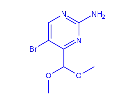 Molecular Structure of 914347-52-7 (2-AMINO-5-BROMO-4-DIMETHOXYMETHYLPYRIMIDINE)