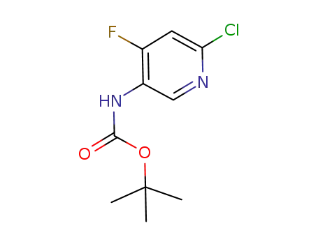 Molecular Structure of 915307-78-7 (N-boc-2-chloro-4-fluoro-5-pyridinamine)