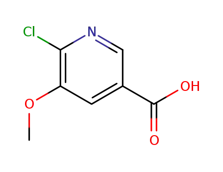 Molecular Structure of 915107-39-0 (6-chloro-5-methoxy-  3-Pyridinecarboxylic  acid)