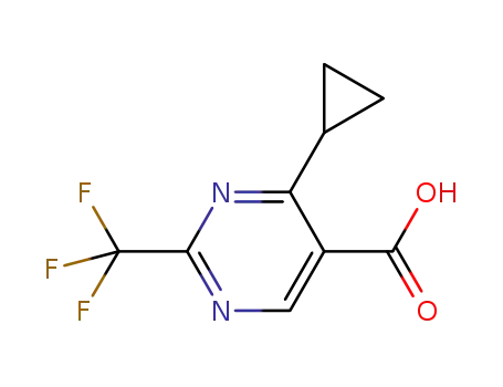 Molecular Structure of 914201-19-7 (4-Cyclopropyl-2-(trifluoromethyl)pyrimidine-5-carboxylic acid)