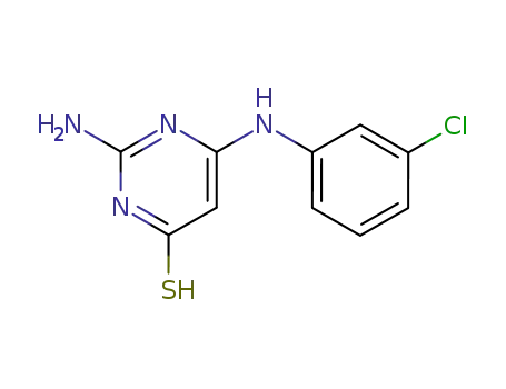 Molecular Structure of 91552-00-0 (2-amino-6-[(3-chlorophenyl)amino]pyrimidine-4(1H)-thione)