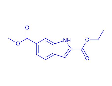 Molecular Structure of 916792-63-7 (2-ethyl 6-methyl-2,6dicarboxylate 1H-indole)