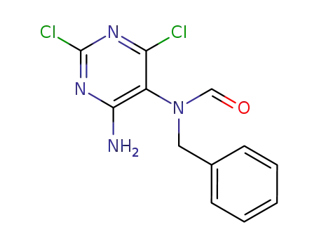 Molecular Structure of 91962-06-0 (Formamide, N-(4-amino-2,6-dichloropyrimidin-5-yl)-N-benzyl-)