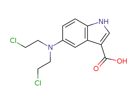 Molecular Structure of 92026-89-6 (5-[bis(2-chloroethyl)amino]-1H-indole-3-carboxylic acid)