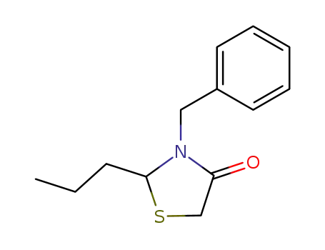 Molecular Structure of 92040-21-6 (3-benzyl-2-propyl-thiazolidin-4-one)