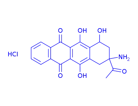 Molecular Structure of 92395-26-1 (5,12-Naphthacenedione, 9-acetyl-9-amino-7,8,9,10-tetrahydro-6,7,11-trihydroxy-, hydrochloride, (7S-cis)-)