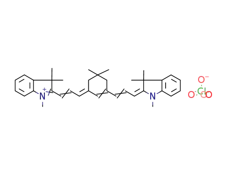 Molecular Structure of 68339-63-9 (2-((E)-3-(5,5-DIMETHYL-3-[(E)-3-(1,3,3-TRIMETHYL-1,3-DIHYDRO-2H-INDOL-2-YLIDENE)-1-PROPENYL]-2-CYCLOHEXEN-1-YLIDENE)-1-PROPENYL)-1,3,3-TRIMETHYL-3H-INDOLIUM PERCHLORATE)
