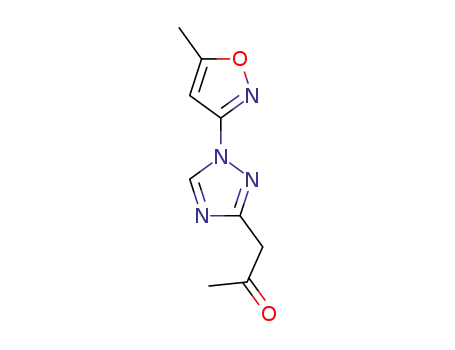 Molecular Structure of 92658-77-0 (1-[1-(5-METHYLISOXAZOL-3-YL)-1H-1,2,4-TRIAZOL-3-YL]ACETONE)