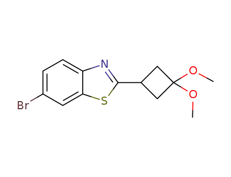 Molecular Structure of 1416049-94-9 (6-bromo-2-(3,3-dimethoxycyclobutyl)benzothiazole)