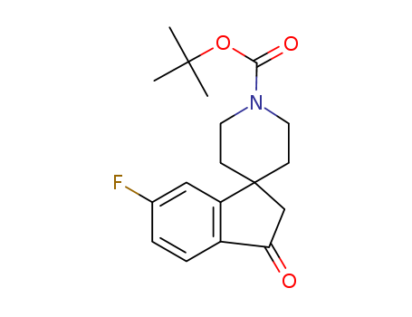910442-55-6,TERT-BUTYL 6-FLUORO-3-OXO-2,3-DIHYDROSPIRO[INDENE-1,4'-PIPERIDINE]-1'-CARBOXYLATE,TERT-BUTYL 6-FLUORO-3-OXO-2,3-DIHYDROSPIRO[INDENE-1,4'-PIPERIDINE]-1'-CARBOXYLATE;6-Fluoro-3-oxo-2,3-dihydrospiro[indene-1,4'-piperidine]-1'-carboxylic acid tert-butyl ester;tert-Butyl 3-oxo-6-fluoro-2,3-dihydrospiro[indene-1,4'-piperidine]-1'-carboxylate
