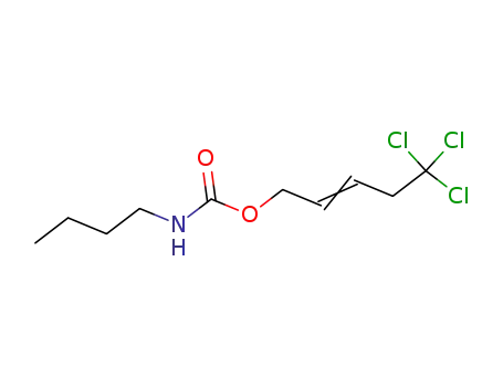 Molecular Structure of 5012-52-2 (5,5,5-trichloropent-2-en-1-yl butylcarbamate)