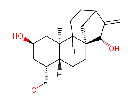 Molecular Structure of 14430-71-8 (19-Norkaur-16-ene-2,15,18-triol,(2b,4a,15a)- (9CI))