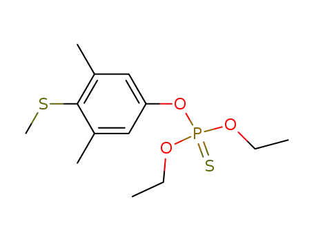 Molecular Structure of 52-60-8 ((3,5-dimethyl-4-methylsulfanyl-phenoxy)-diethoxy-sulfanylidene-phospho rane)