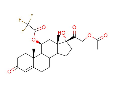 Molecular Structure of 565-83-3 ((11beta)-21-(acetyloxy)-17-hydroxy-3,20-dioxopregn-4-en-11-yl trifluoroacetate)