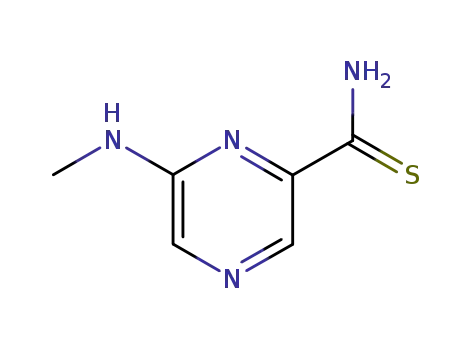 Molecular Structure of 66996-92-7 (Pyrazinecarbothioamide, 6-(methylamino)- (9CI))