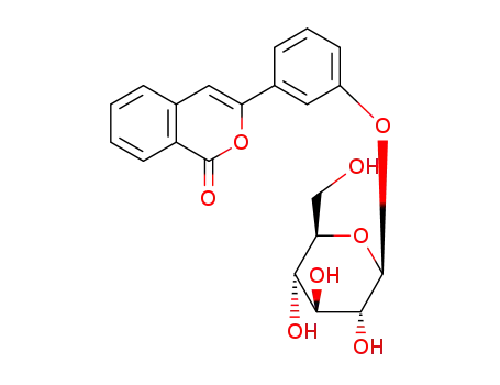 Molecular Structure of 56383-84-7 (3-[3-(β-D-Glucopyranosyloxy)phenyl]-1H-2-benzopyran-1-one)
