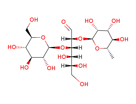 Molecular Structure of 528-40-5 (2-O-(6-Deoxy-α-L-mannopyranosyl)-3-O-(β-D-glucopyranosyl)-D-galactose)