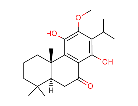 Molecular Structure of 57685-31-1 ((4aS,10aS)-2,3,4,4a,10,10a-Hexahydro-5,8-dihydroxy-6-methoxy-1,1,4a-trimethyl-7-isopropylphenanthren-9(1H)-one)
