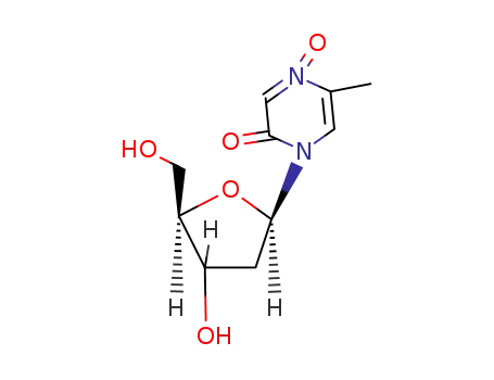 Molecular Structure of 61556-73-8 (1-(2-deoxy-alpha-D-erythro-pentofuranosyl)-5-methylpyrazin-2(1H)-one 4-oxide)