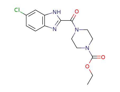 73903-09-0,ethyl 4-[(6-chloro-1H-benzimidazol-2-yl)carbonyl]piperazine-1-carboxylate,