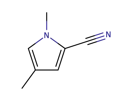 Molecular Structure of 69857-48-3 (1H-Pyrrole-2-carbonitrile,1,4-dimethyl-(9CI))