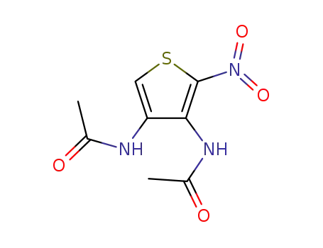 Molecular Structure of 90069-94-6 (Acetamide, N,N'-(2-nitro-3,4-thiophenediyl)bis-)