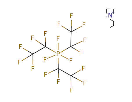 Molecular Structure of 851856-47-8 (1-Butyl-1-methylpyrrolidinium tris(pentafluoroethyl)trifluorophosphate)