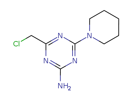 90797-31-2,4-(Chloromethyl)-6-piperidin-1-yl-1,3,5-triazin-2-amine,s-Triazine,2-amino-4-(chloromethyl)-6-piperidino;2-Amino-4-(chloromethyl)-6-piperidino-s-triazine;2-Amino-6-chlormethyl-4-piperidino-s-triazin;4-(chloromethyl)-6-(piperidin-1-yl)-1,3,5-triazin-2-amine;2-Amino-4-(chloromethyl)-6-(piperidin-1-yl)-1,3,5-triazine;4-chloromethyl-6-piperidin-1-yl-[1,3,5]triazin-2-ylamine;4-Amin-6-piperidino-2-chlormethyl-1,3,5-triazin;