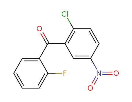 Molecular Structure of 54534-73-5 (Methanone, (2-chloro-5-nitrophenyl)(2-fluorophenyl)-)