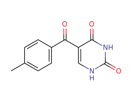 Molecular Structure of 91973-86-3 (5-(4-methylbenzoyl)pyrimidine-2,4(1H,3H)-dione)