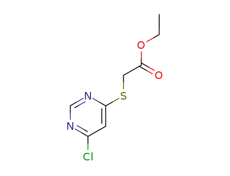 Molecular Structure of 95546-84-2 (Acetic acid, [(6-chloro-4-pyrimidinyl)thio]-, ethyl ester)