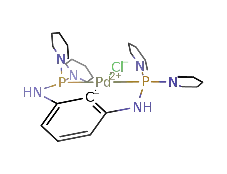Molecular Structure of 955035-37-7 ([2,6-Bis[(di-1-piperidinylphosphino)amino]phenyl]palladium(II) chloride >=98.0% (AT))