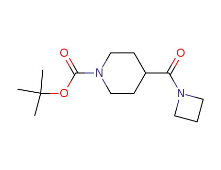 Molecular Structure of 957054-78-3 (4-(azetidine-1-carbonyl)-piperidine-1-carboxylic acid tert-butyl ester)