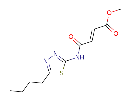 Molecular Structure of 113408-31-4 (2-Butenoic acid, 4-[(5-butyl-1,3,4-thiadiazol-2-yl)amino]-4-oxo-, methyl
ester, (E)-)