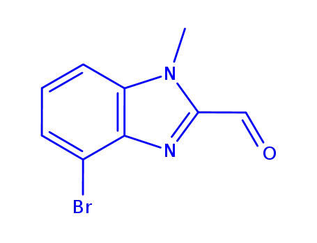 Molecular Structure of 958863-76-8 (4-bromo-1-methyl-1H-benzo[d]imidazole-2-carbaldehyde)